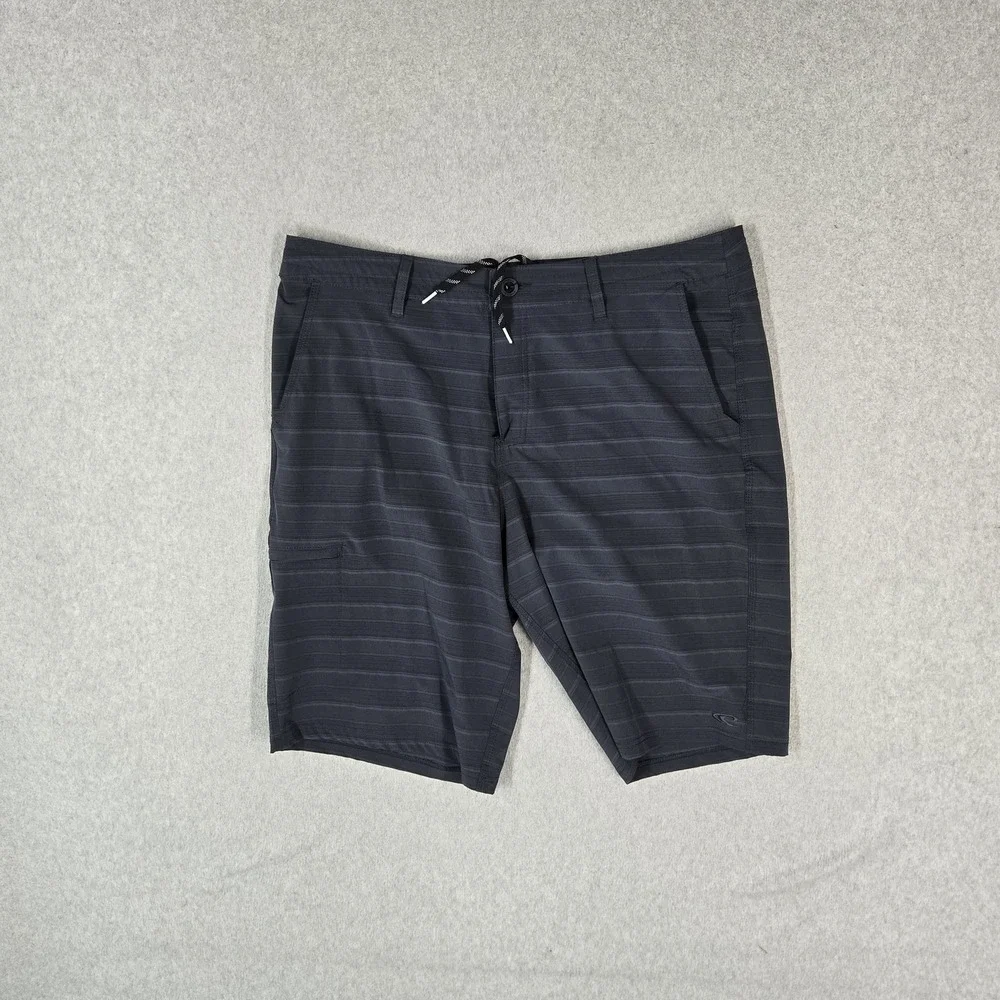 O'Neill Men Shorts 36 Gray Striped Swimwear Boardshorts 11